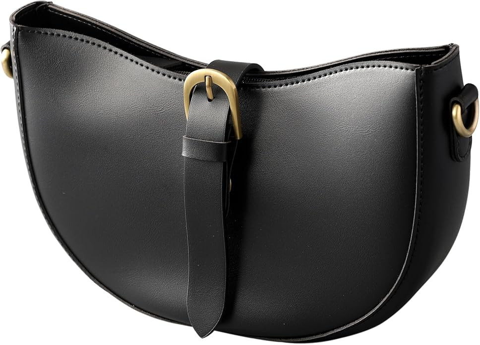 Vintage Vegan Leather Shoulder Crescent Bag For Women Retro Lunar Purse Casual Hobo Satchel Under... | Amazon (US)