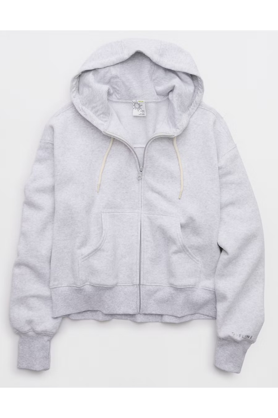 OFFLINE By Aerie Cloud Fleece Classic Full Zip Sweatshirt Women's Light Heather Gray S | Aerie