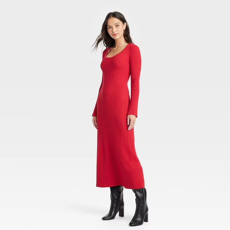 Women's Long Sleeve Maxi Sweater Dress - A New Day™ | Target