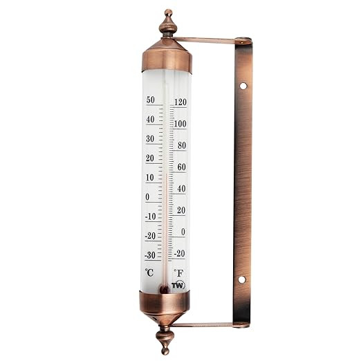 Outside Thermometer with Bronze Effect Design - Stylish 9.5 Inch Decorative Outdoor Thermometer W... | Amazon (US)