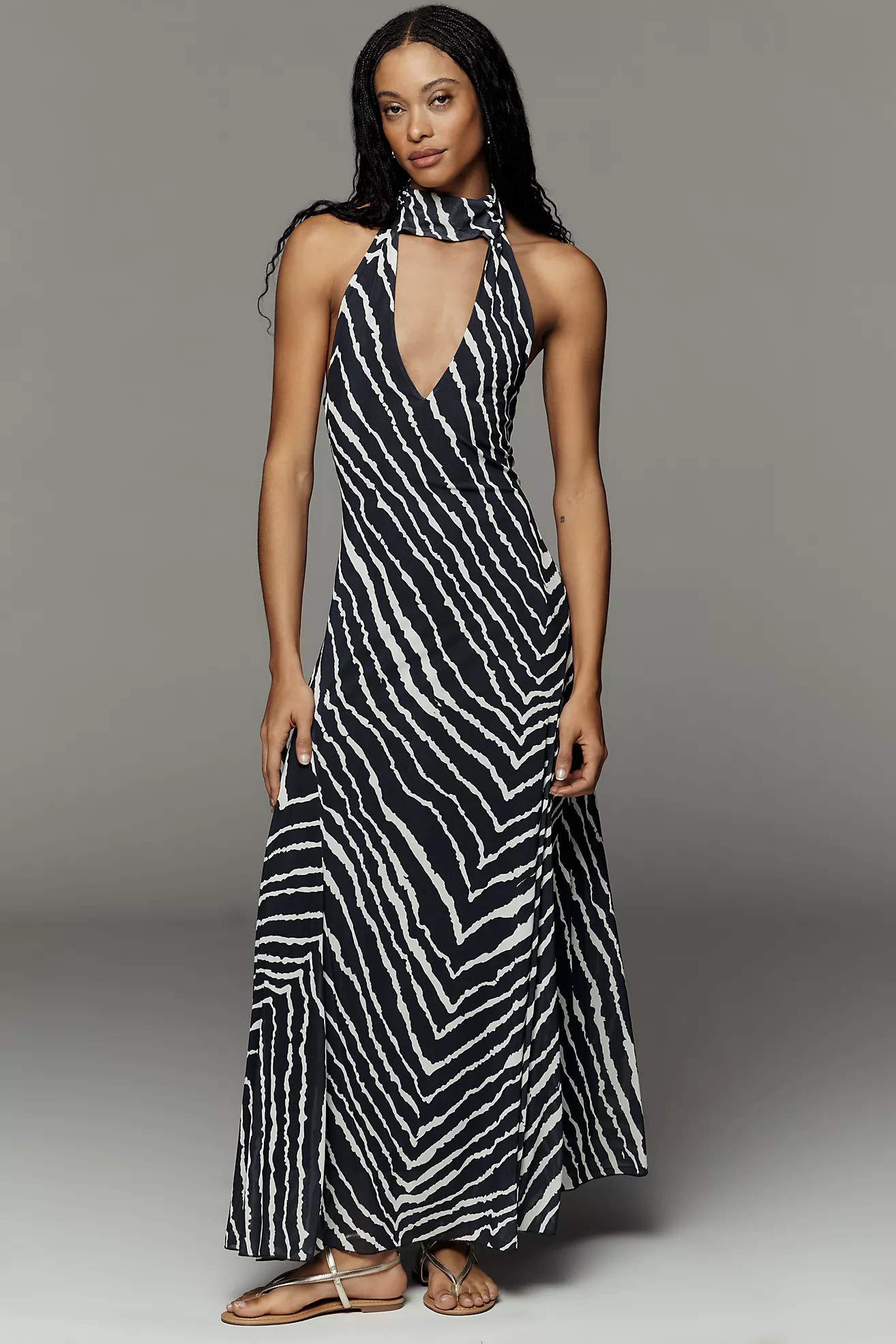 Halter Godet Midi Dress | Anthropologie (US)