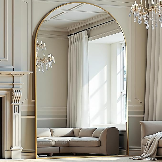 Full Length Mirror, Oversized 81"x41" Arched-Top Floor Mirror, Free Standing Mirrors, Modern Full... | Amazon (US)