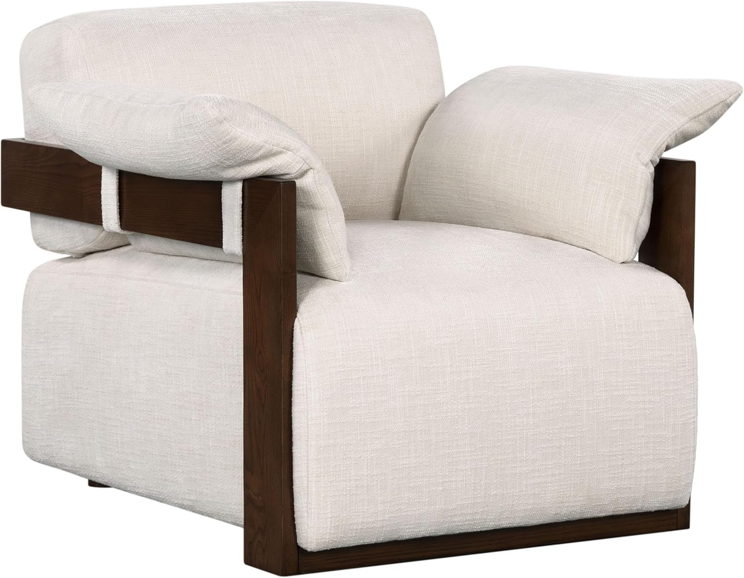 SAFAVIEH Couture Collection Ivybella Ivory Chenille/Dark Brown Pillow Top Accent Chair (Fully Ass... | Amazon (US)