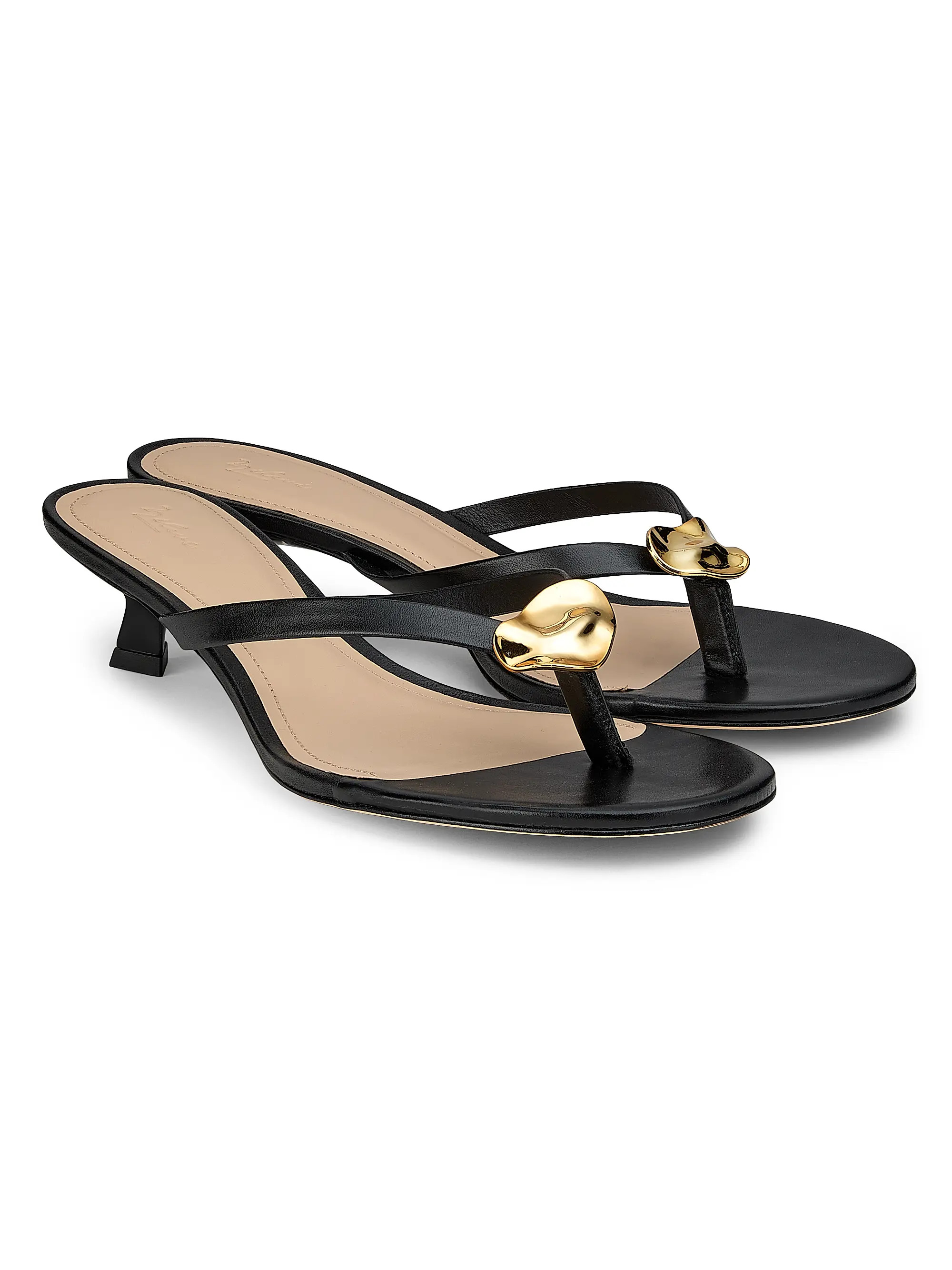 40MM Leather Kitten-Heel Sandals | Saks Fifth Avenue