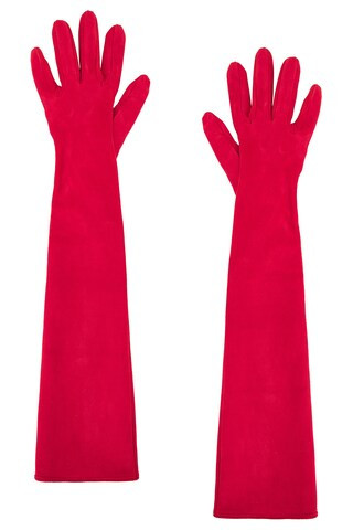 MANOKHI Long Suede Gloves in Red from Revolve.com | Revolve Clothing (Global)