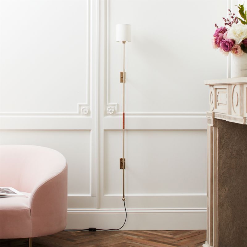 Leggero Champagne Pole Plug-In Wall Sconce + Reviews | CB2 | CB2