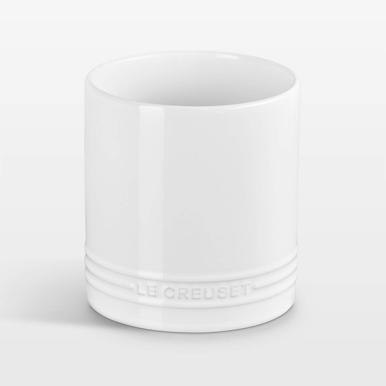 Le Creuset White 40-Oz. Stoneware Utensil Crock + Reviews | Crate & Barrel | Crate & Barrel