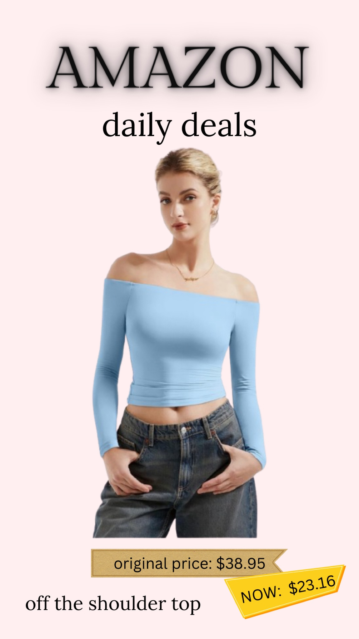 Amazon Daily Deals 

LTKGiftGuide / ltkfindsunder50 / ltkfindsunder100 / Amazon / daily deals / Amazon daily deals / Amazon finds / Amazon style / Amazon fashion / off the shoulder top / off the shoulder tops / blouse / sale / sale alert 

#LTKSeasonal #LTKStyleTip #LTKSaleAlert