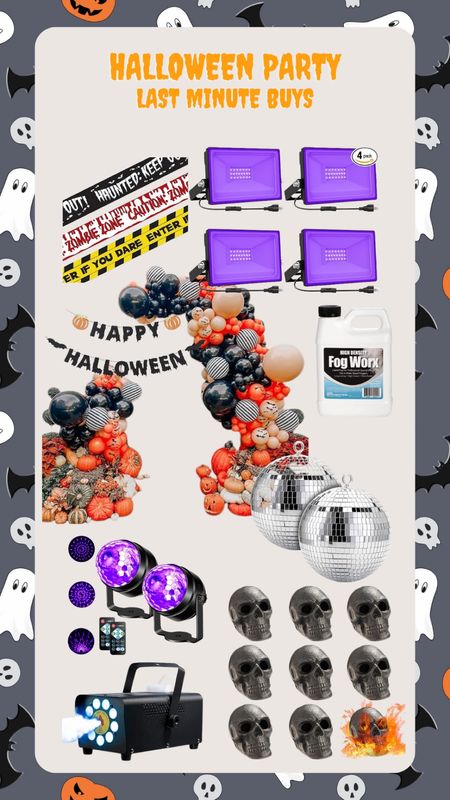 Halloween Party
Last minute items
All amazon and quick ship 

Party lights 
Balloons 
Signs
Fire pit Skulls
Disco balls
Fog machinee

#LTKparties #LTKHalloween #LTKHoliday