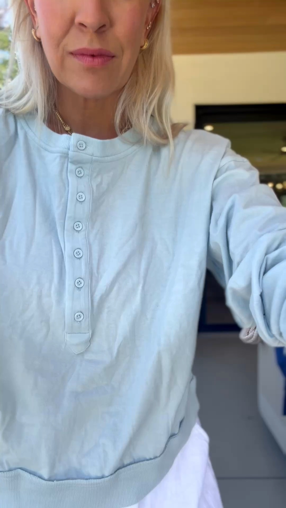 I’m wearing a size medium in the top!