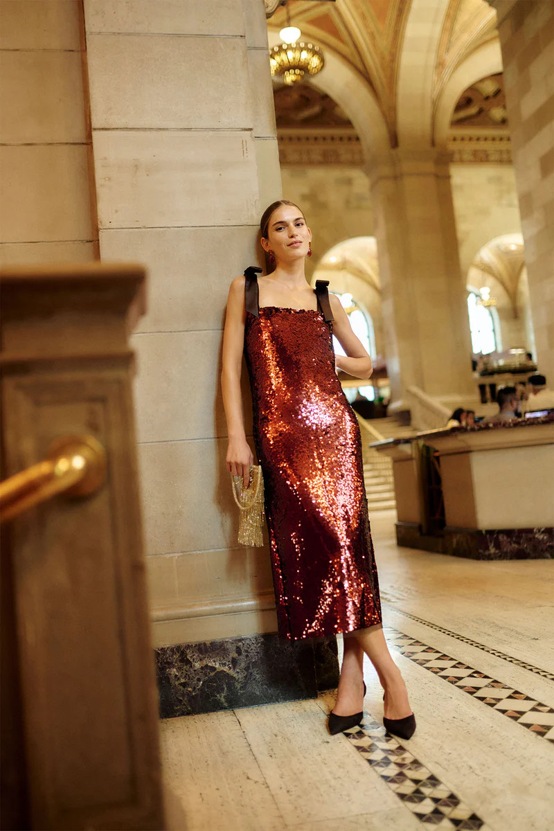 Radiant Bronze Sequin Roxy Dress | Tuckernuck (US)