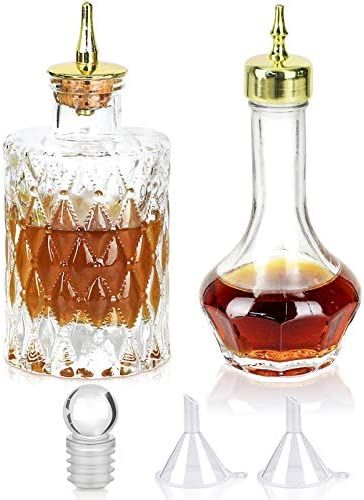 Bitters Bottle Set - 2 PCs Bitters Bottle Set for Cocktail, 4.5oz/130ml, 1.7oz/50ml Glass Dahs Bo... | Amazon (US)