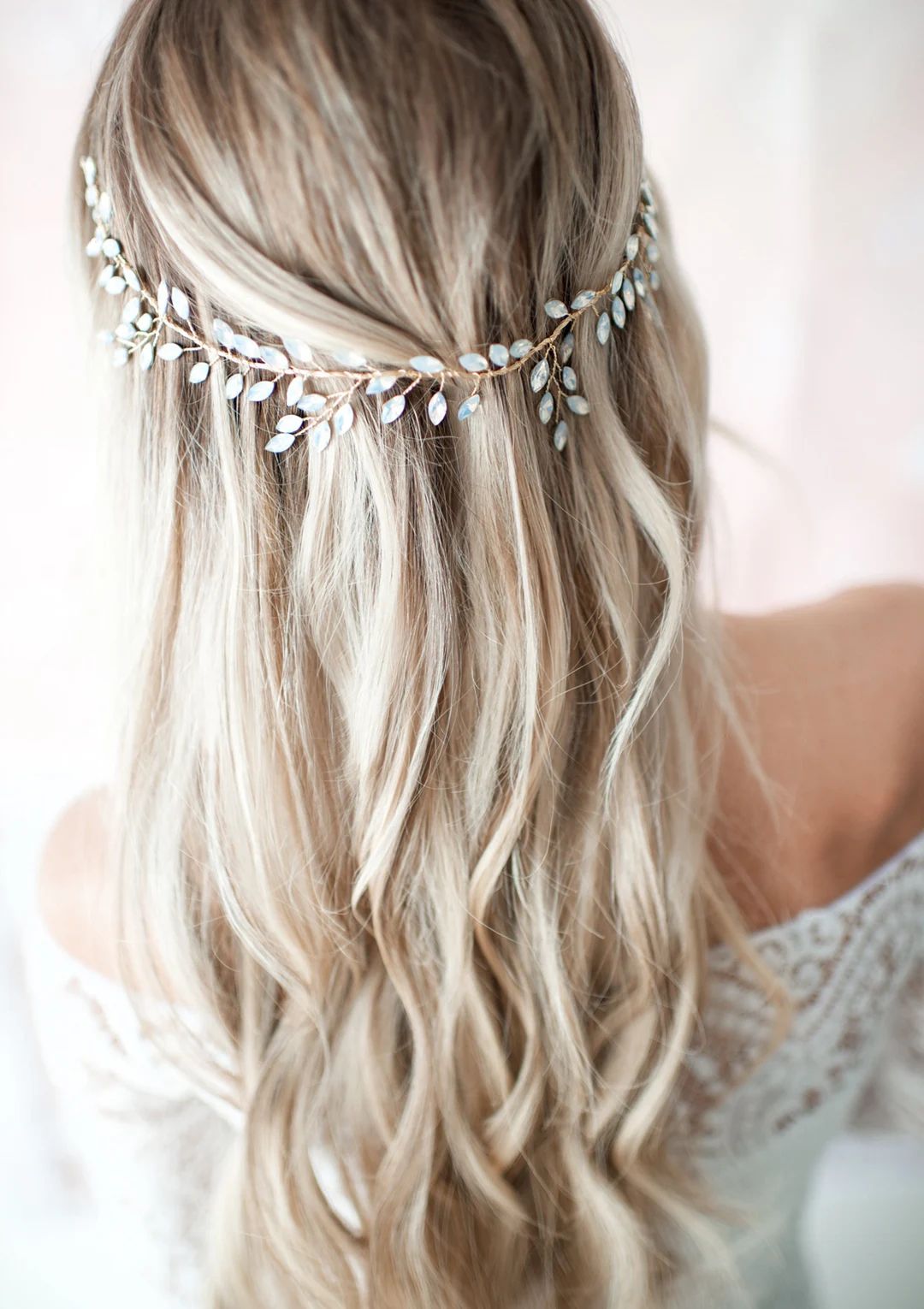 Boho Opal Wedding Hair Accessory Hair Vine, Headband or Halo Wreath Vine in Gold, Silver or Rose ... | Etsy (US)