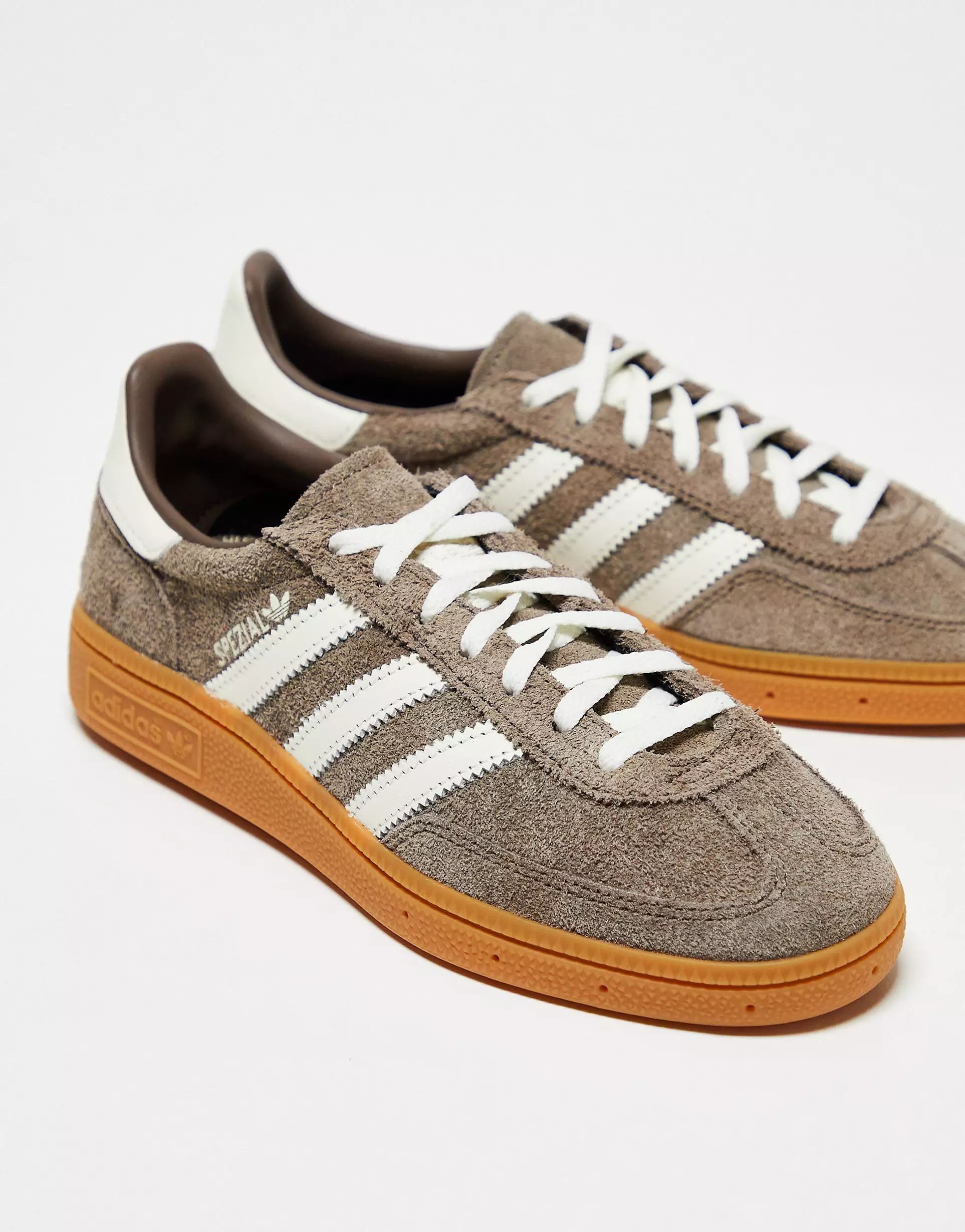 adidas Originals Handball Spezial gum sole trainers in brown and white | ASOS (Global)
