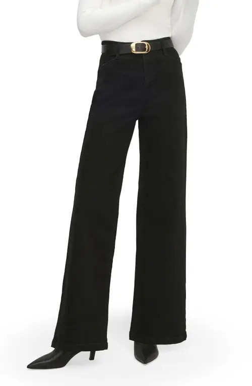 Favorite Daughter The Mischa High Waist Wide Leg Jeans in Onyx at Nordstrom, Size 27 | Nordstrom
