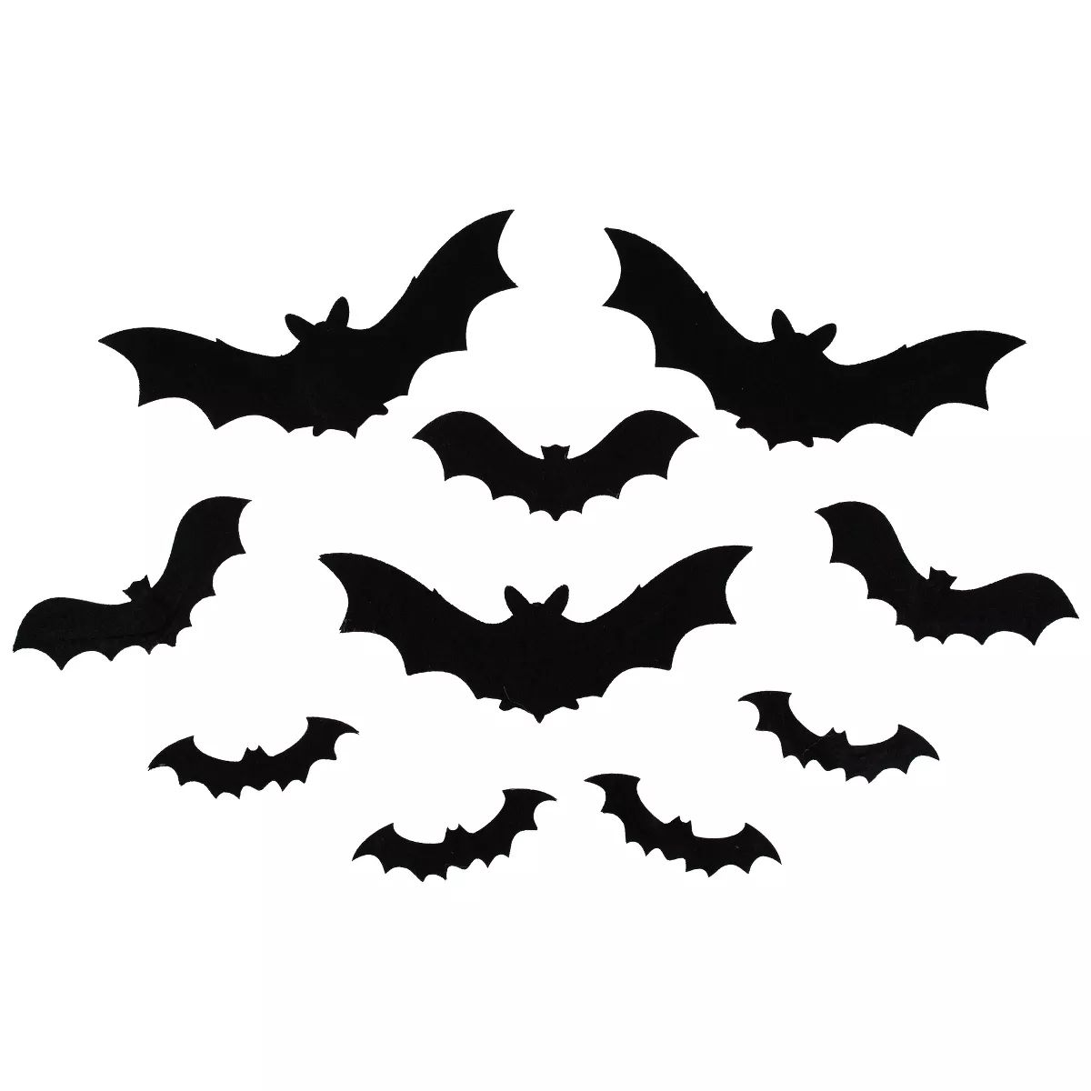 Northlight Set of 10 Black Halloween Posable Felt Bats | Target