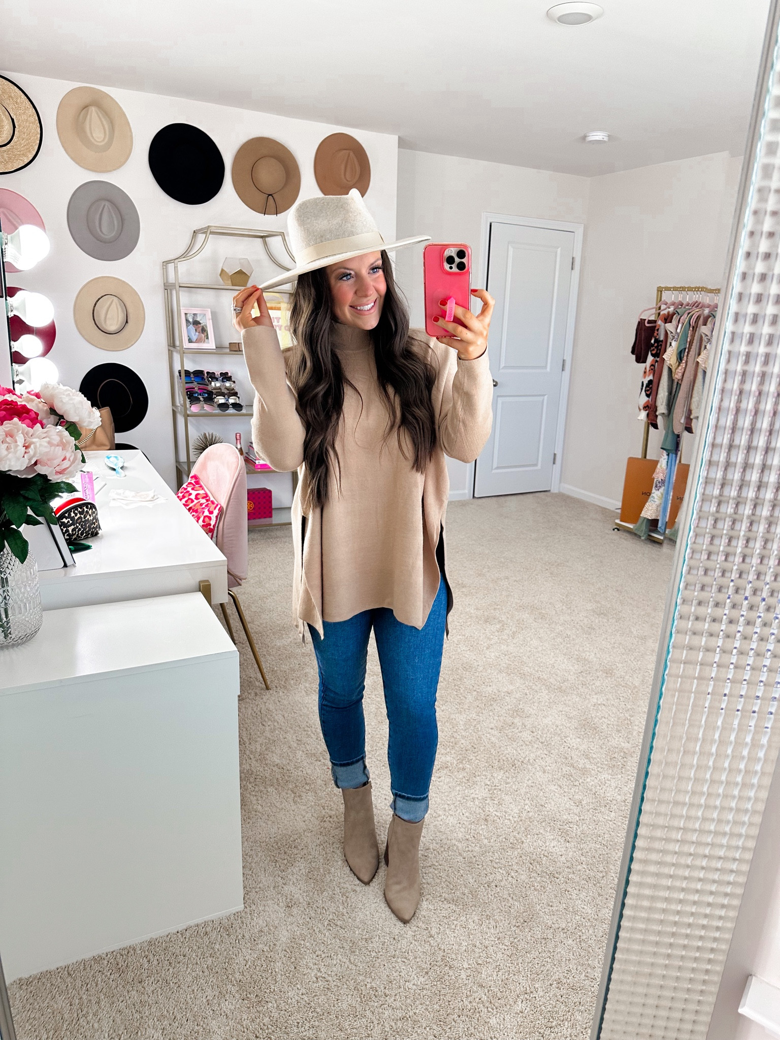 Neutral fall outfit! - the comfiest/softest sweater ever! Wearing a size S/M (runs oversized) & a size 4 in the jeans (have stretch, fits TTS) 🫶🏼 

Fall outfit, fall style, fall dress, fall fashion, fall transition outfit, fall booties, fall dresses, petite style, Pinterest style, fall outfit inspo, date night style, date night fashion, fall transition outfit, oversized sweater, sweater, fall booties, booties, fall transitional outfit, skinny jeans, denim jeans

#LTKfindsunder100 #LTKstyletip #LTKHoliday