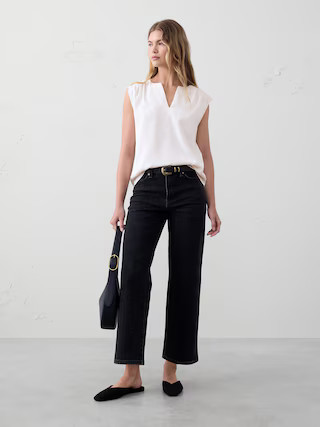 Cap-Sleeve Blouse | Banana Republic Factory