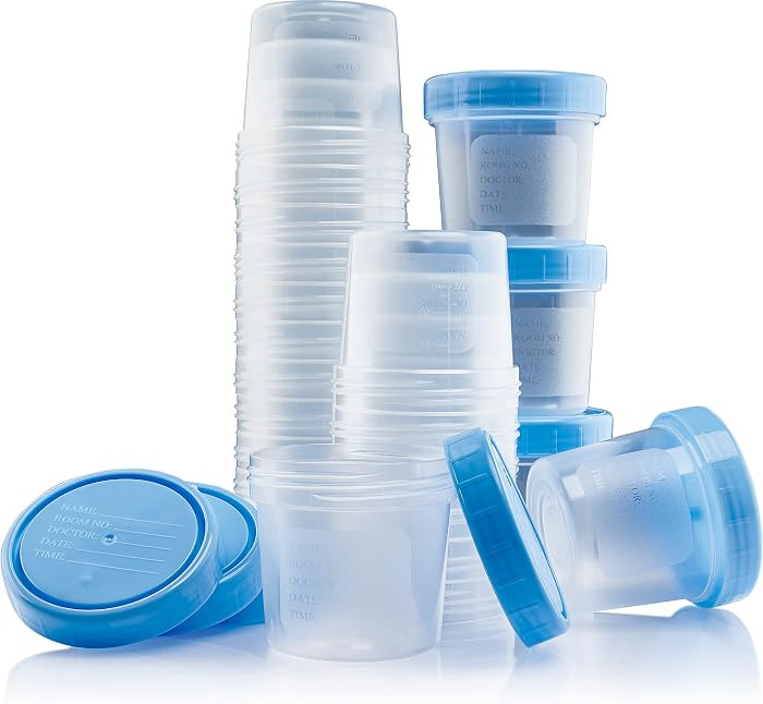 Caremax Supply Specimen Cups with Lids-Leak Proof Lid- High Quality Latex Free Polypropylene Plas... | Amazon (US)