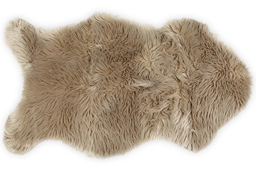 Nouvelle Legende Faux Fur Sheepskin Premium Rug Single (23 in. X 40 in.) Brown | Amazon (US)