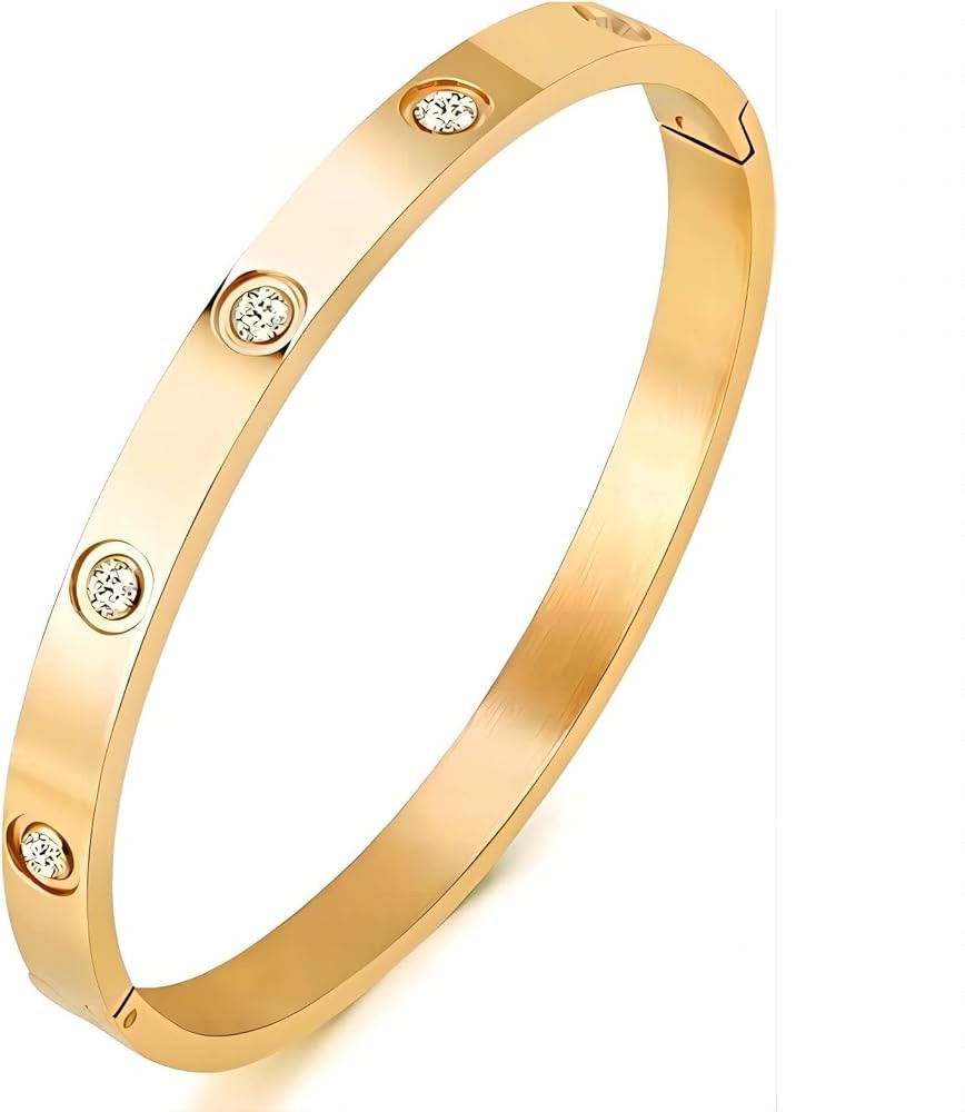 Nathalie Friendship Love Rings/Bangles, Plated 14K Gold Silver Rose Gold Rings For Women, Cubic Z... | Amazon (CA)