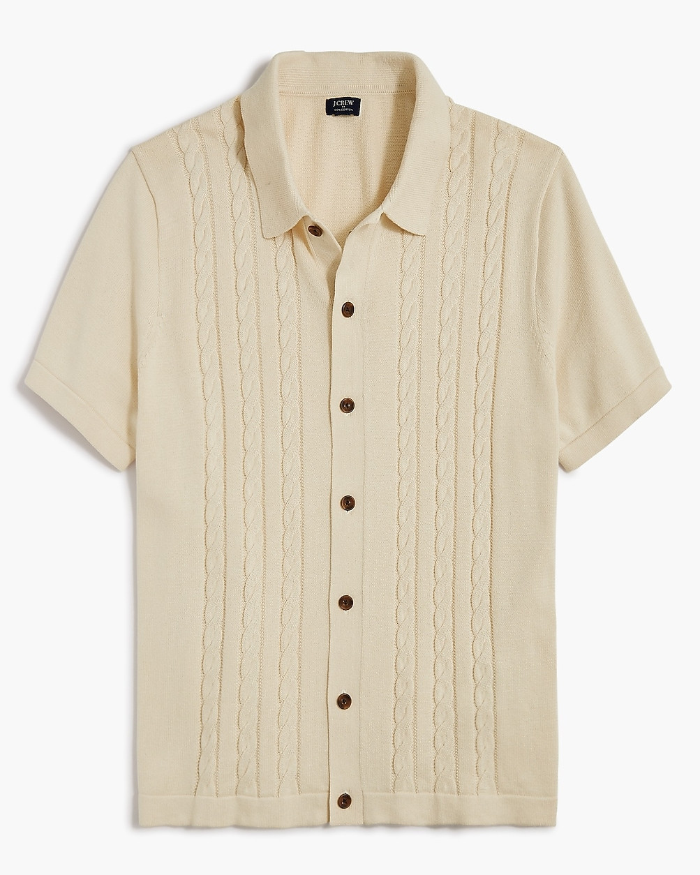 Cable button-front sweater-polo | J.Crew Factory