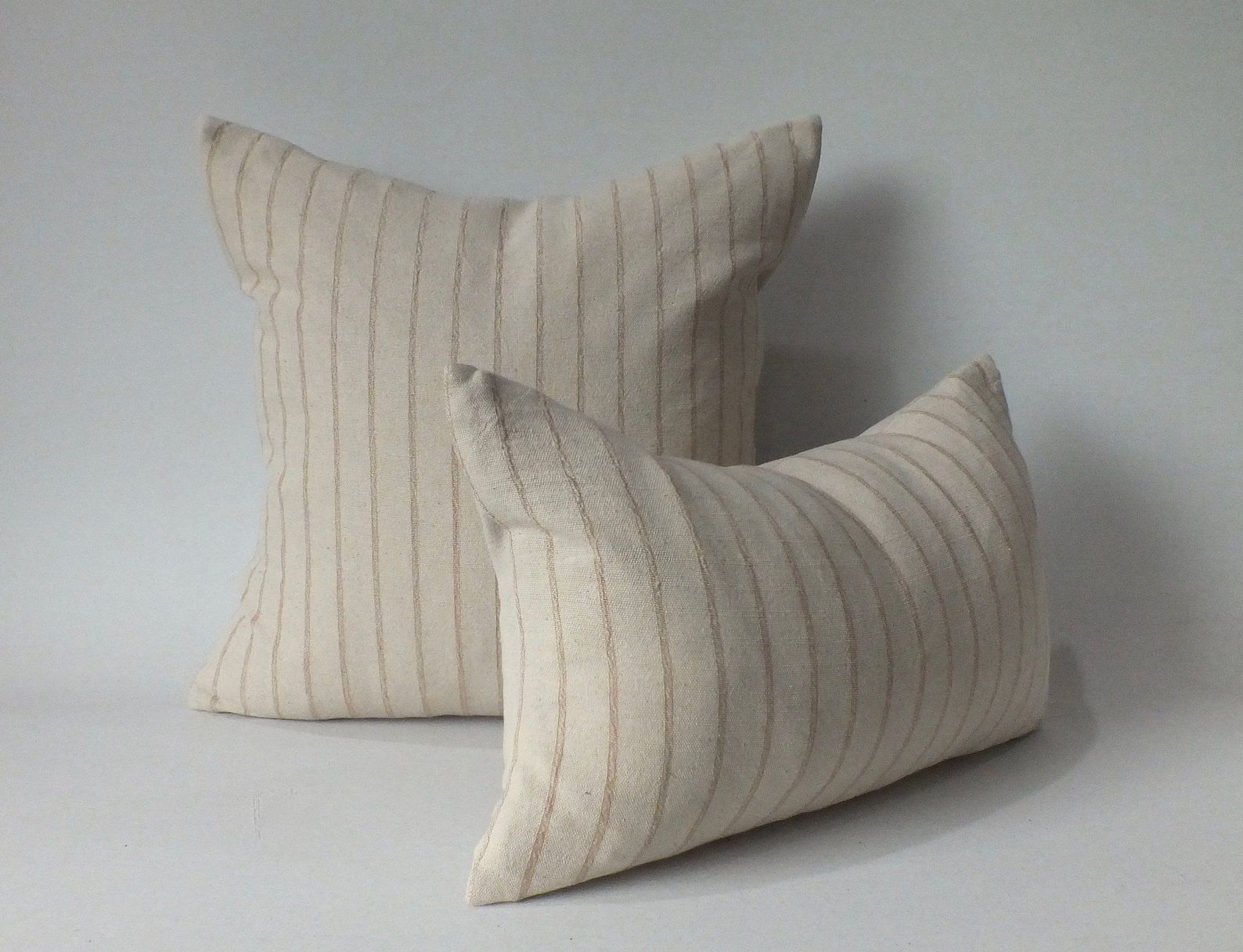 Khaki and Cream Striped Sofa Pillow Cover Fabric Decorative | Etsy | Etsy (US)