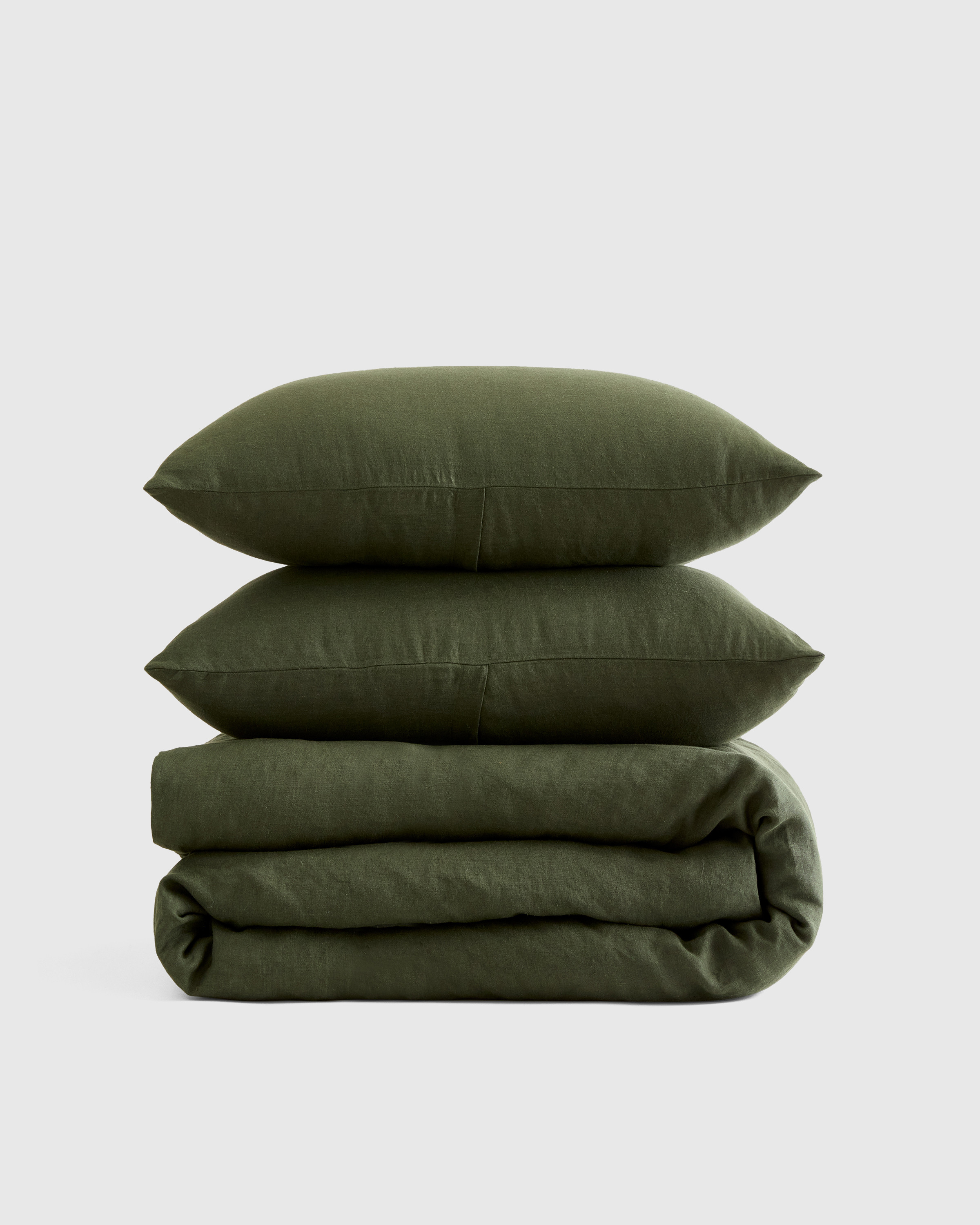 Quince | European Linen Duvet Cover Set in Pine, Size Twin | Quince