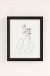 Nadja Line Art Woman With Flowers Art Print | Urban Outfitters (US and RoW)