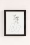 Nadja Line Art Woman With Flowers Art Print | Urban Outfitters (US and RoW)