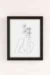 Nadja Line Art Woman With Flowers Art Print | Urban Outfitters (US and RoW)