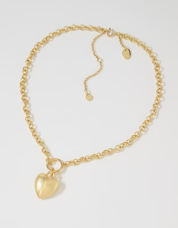 Aerie Bubble Heart Chunky Necklace | Aerie