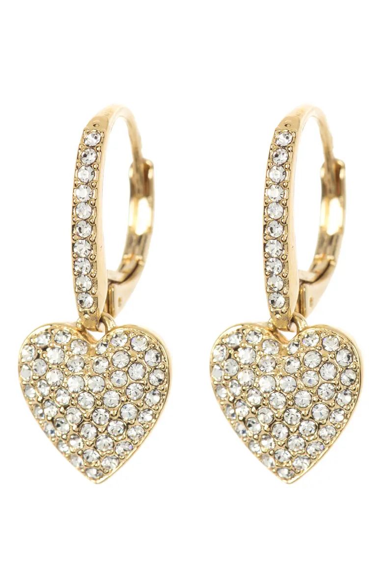 Pavé CZ Heart Drop Leverback Earrings | Nordstrom Rack