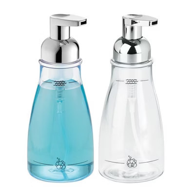 iDesign Refillable Foaming Soap Dispenser - Set of 2 - Clear/Chrome | Target