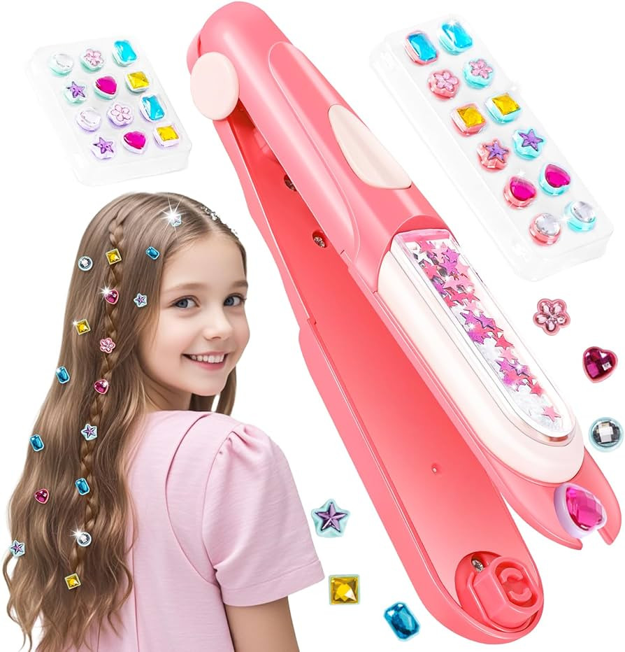 Hair Gem Stamper Kit,Bling Hair Jewels for Girls, Hair Styling Tool with Reusable Shining Diamond... | Amazon (US)