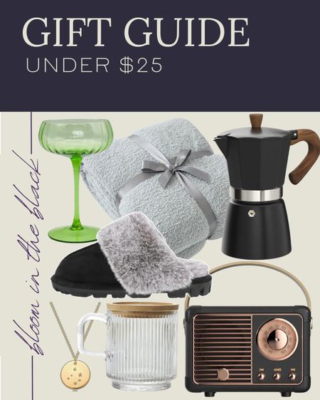 Shopping on a budget? These gifts are all under $25 but look expensive. Coupe glass, coffee maker, cozy blanket, Amazon 

#LTKHoliday #LTKGiftGuide #LTKfindsunder50