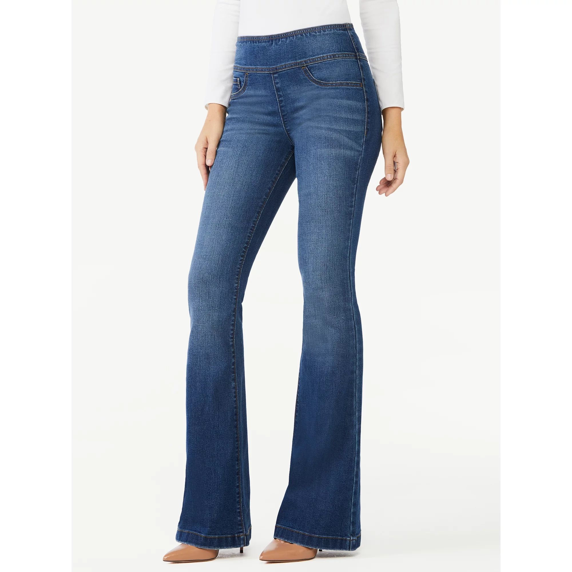 Sofia Jeans Women's Melisa Flare Super High Rise Pull On Jeans | Walmart (US)