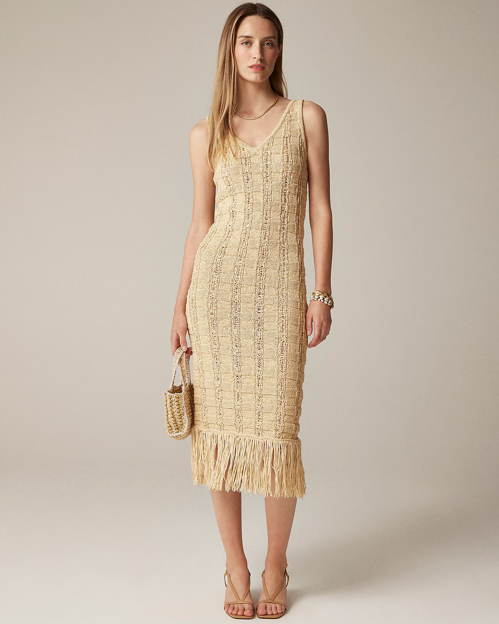 Montauk fringe-trim sweater-dress | J. Crew US