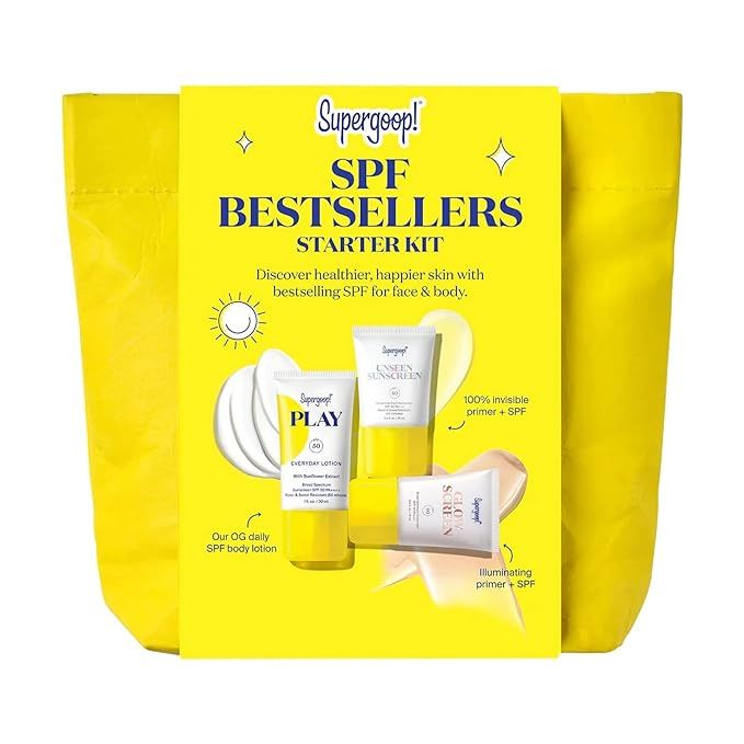 Supergoop! SPF Bestsellers Starter Kit - Reef-Friendly, Broad Spectrum Sunscreen for Face & Body ... | Amazon (US)