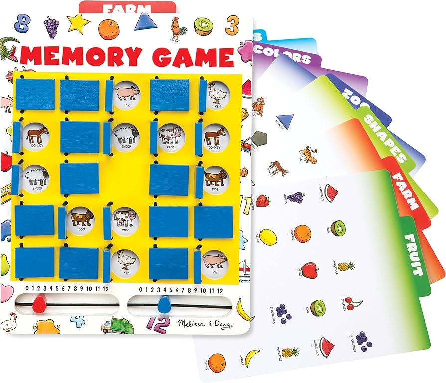 Melissa & Doug Flip to Win Travel Memory Game - Wooden Game Board, 7 Double-Sided Cards Road Trip... | Amazon (US)