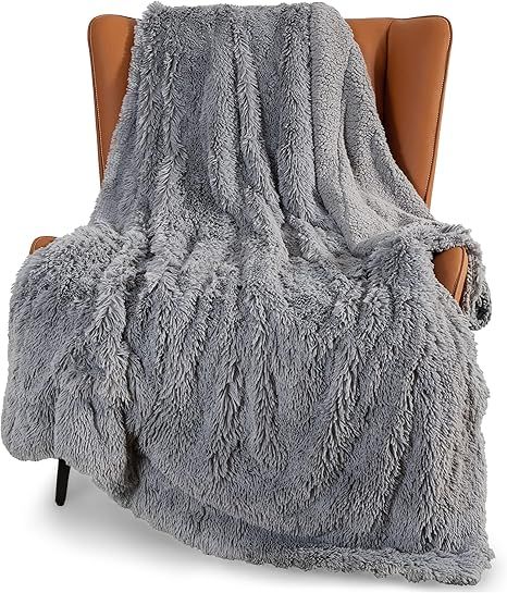 Bedsure Faux Fur Throw Blanket White - Fuzzy Fluffy Super Soft Furry Plush Decorative Comfy Shag ... | Amazon (US)