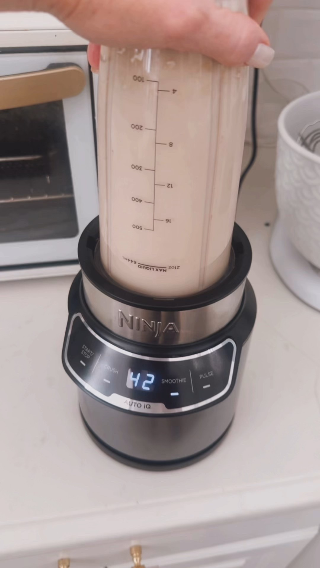 Morning protein smoothie 🍌🥜🙌

1 scoop of this plant protein linked 
2 scoops of collagen powder 
1/4 tsp of flax seed
1/4 tsp of chia seeds
1/2 banana 
1 scoop of almond butter 
I cup of ice 
Almond milk 

#LTKActive #LTKOver40 #LTKfitnessgoals