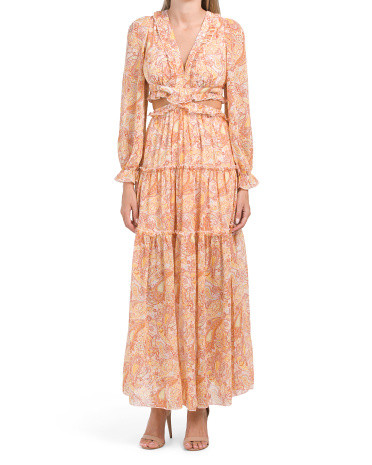 Flounce open back Maxi Dress | TJ Maxx