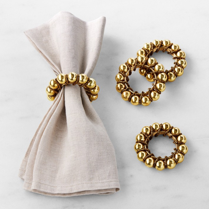 Gold Crown Napkin Rings, Set of 4 | Williams-Sonoma