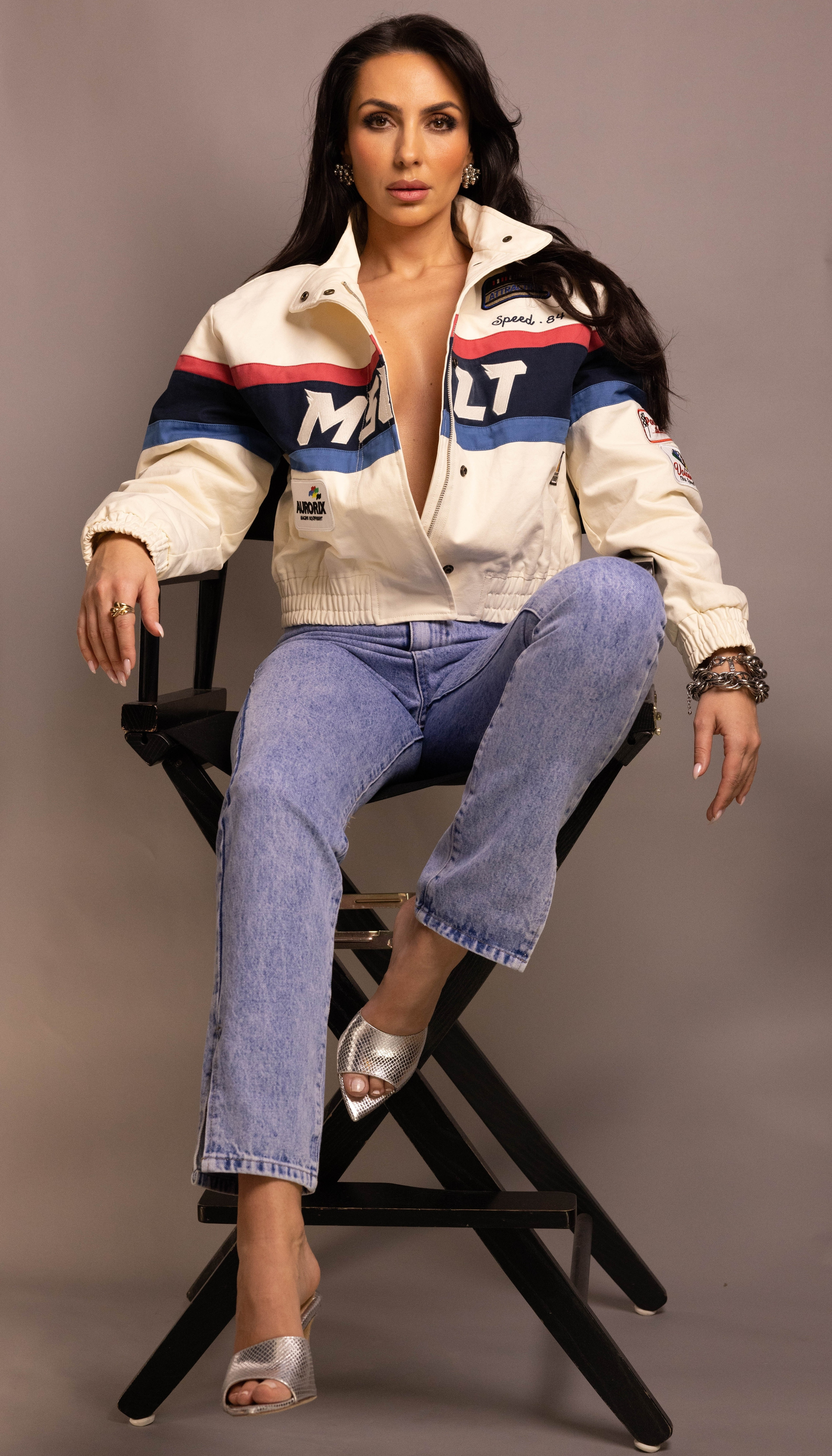 Loving this motorsport jacket paired with light wash denim and silver heels! #LTKStreetStyle #RaceDayReady #MotoJacket 

 #LTKdayinmylife #LTKootd #LTKSaleAlert