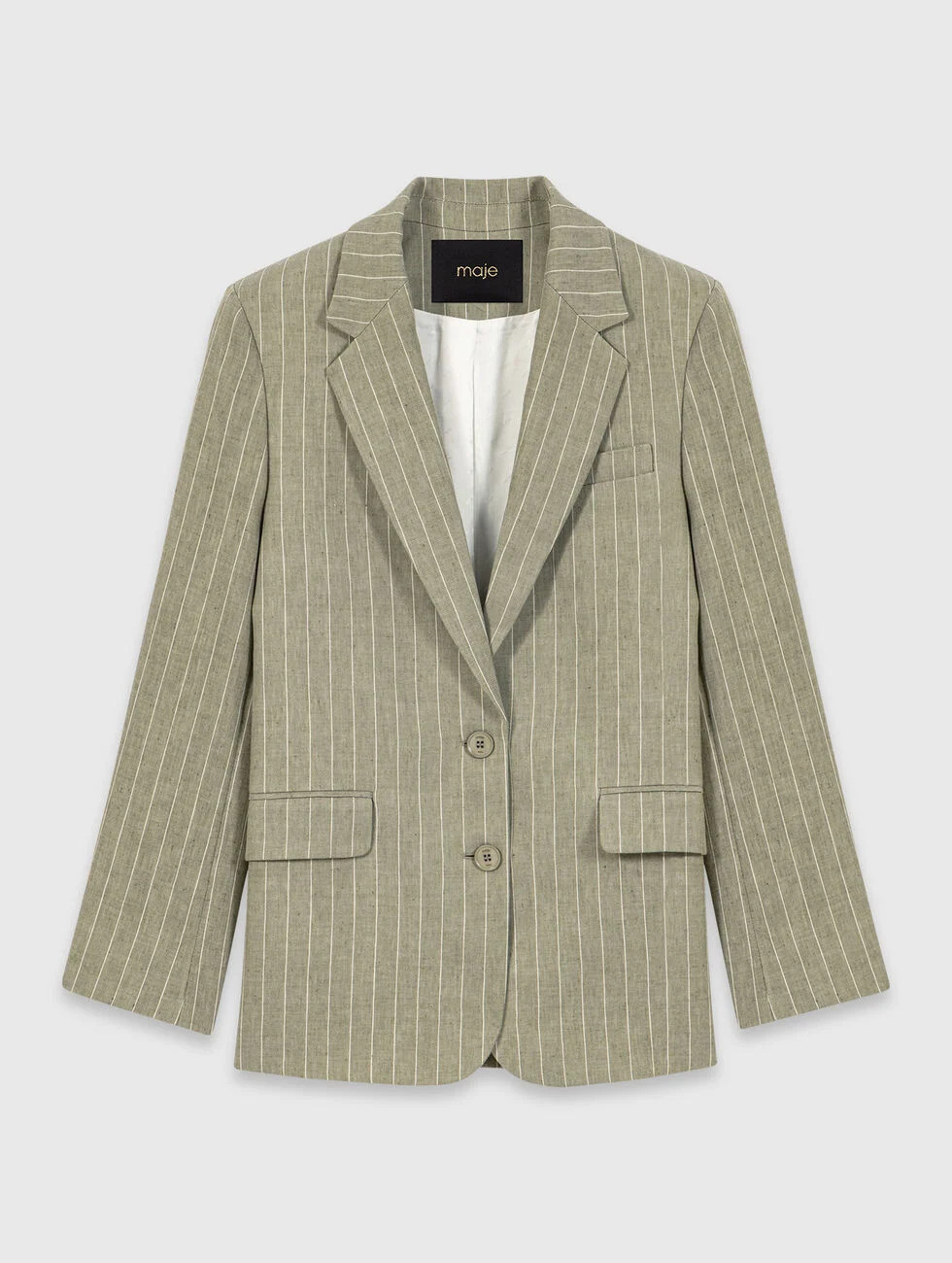 Linen blend suit jacket Brown for Women | Maje | Maje US