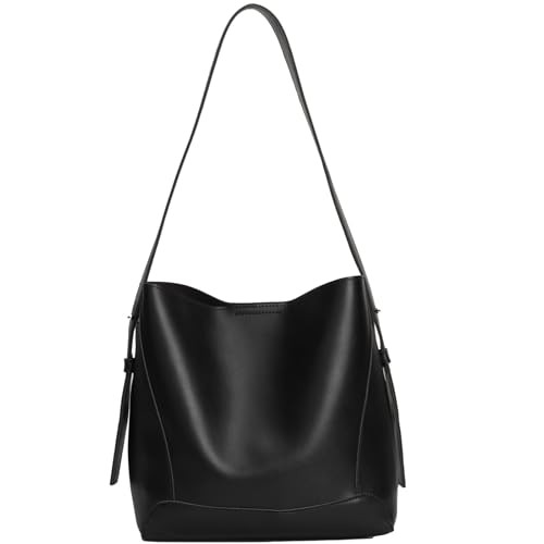 Barsine Leather Bucket Tote Purse for Women Tote Bag and Handbags Shoulder Bag with Pockets and M... | Amazon (US)