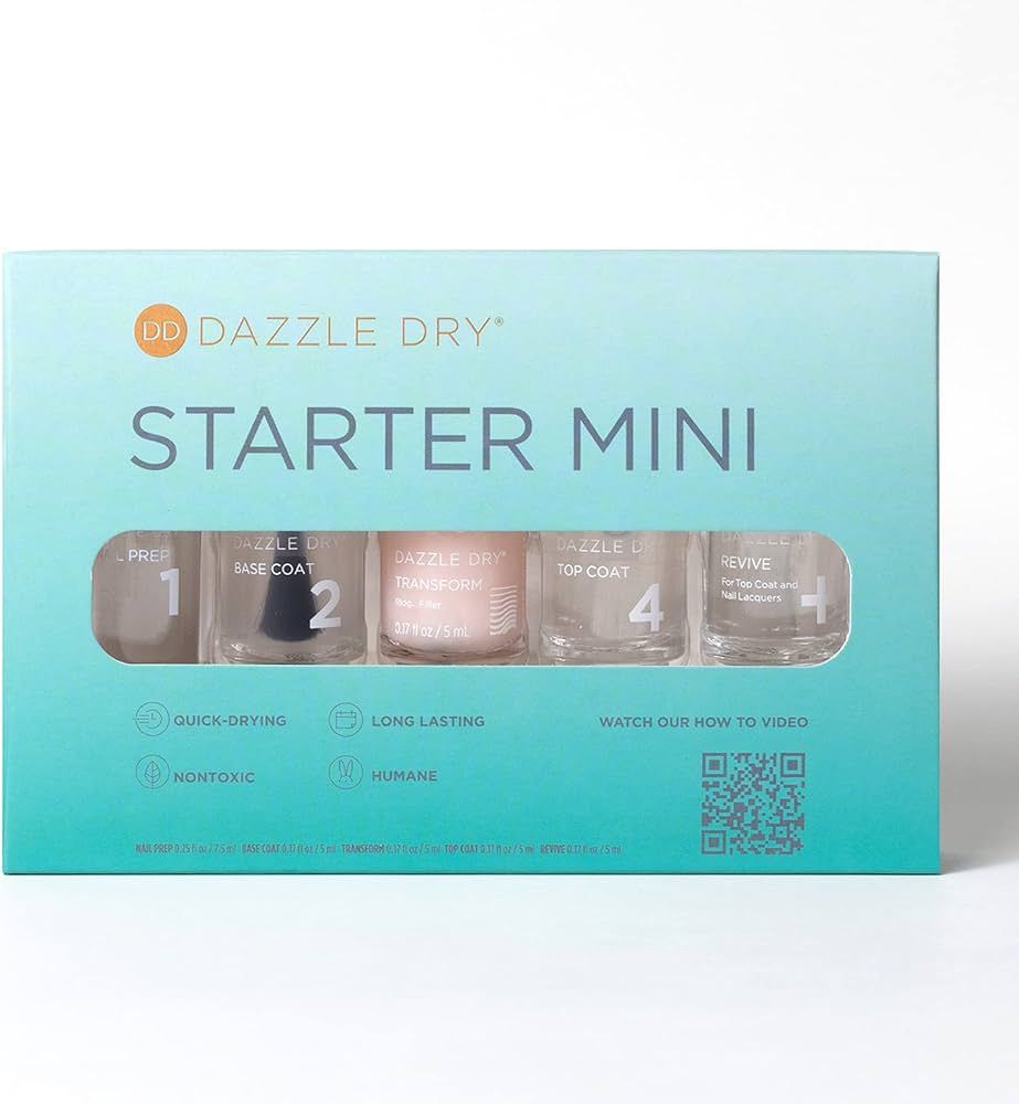 Dazzle Dry Complete Starter Mini Kit | Step 1 - Nail Prep, Step 2 - Base Coat, Step 4 - Top Coat,... | Amazon (US)