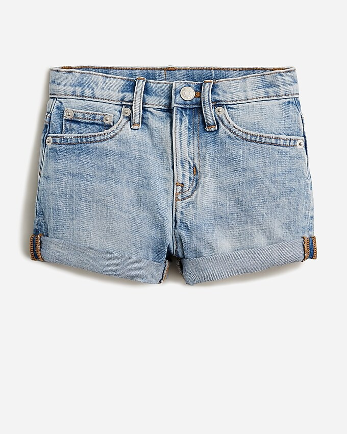 Girls' cuffed denim short in bluebird wash | J. Crew US