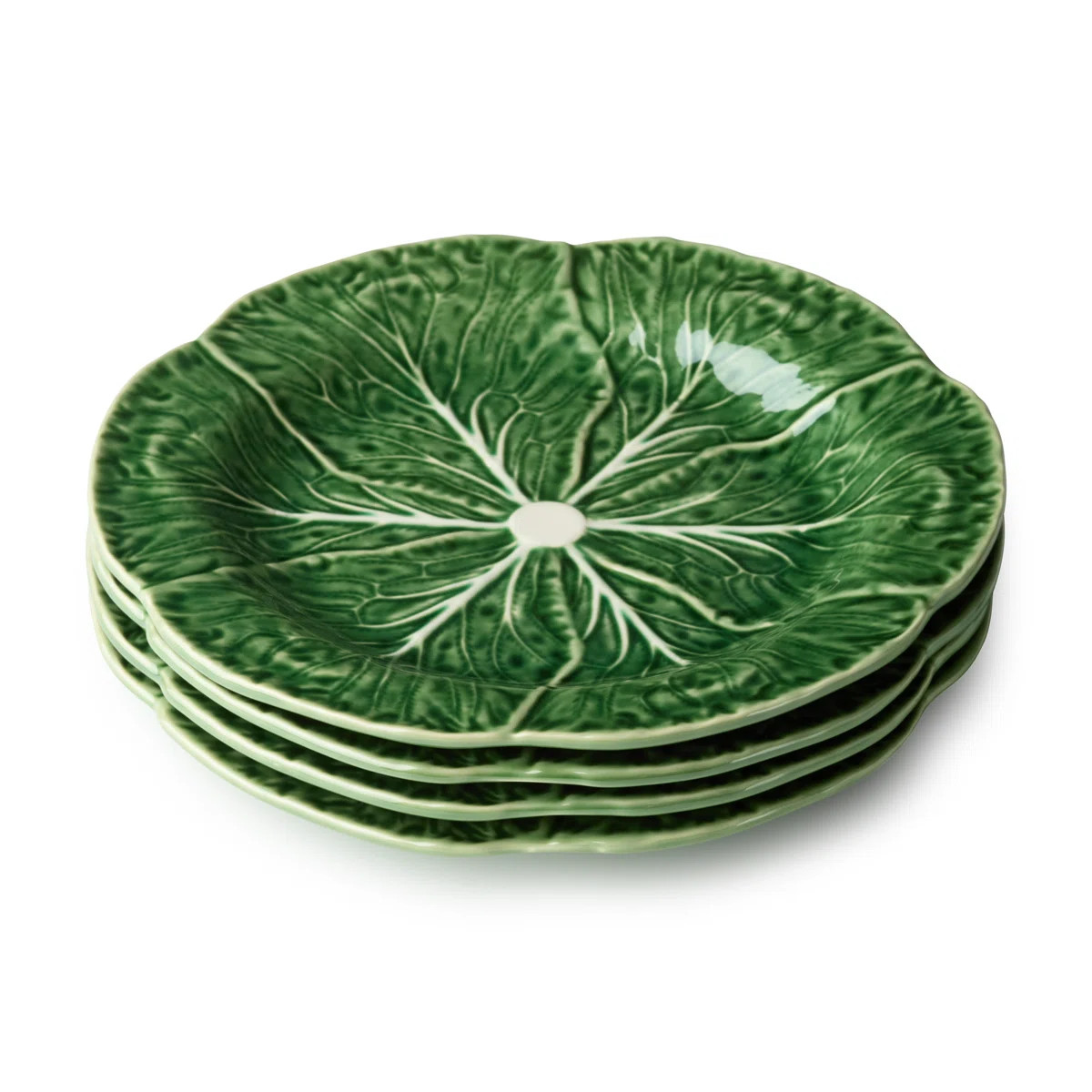 Le Jardin Cabbage Set of 4 3-D Salad Plate 9" – Sculpted Green Stoneware Leaf Plate – Seasona... | Wayfair North America